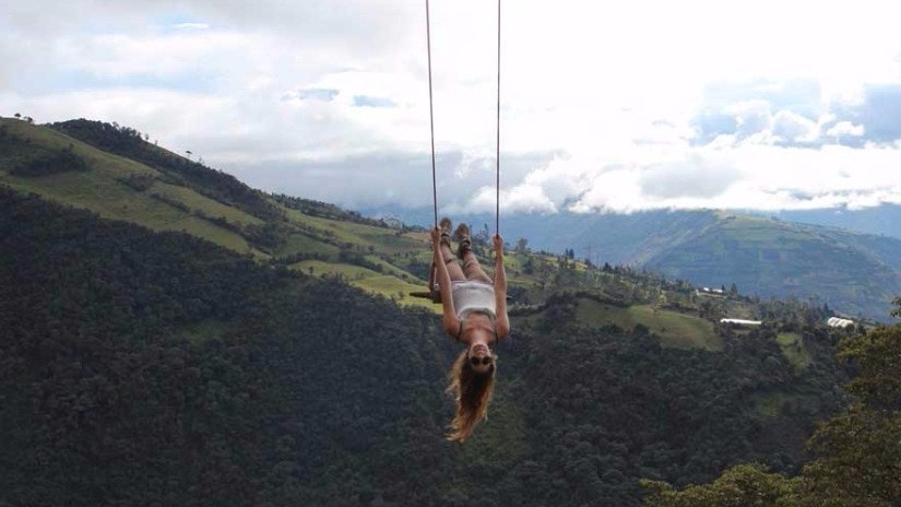 Ecuador, El columpio de “El fin del mundo” en Baños.