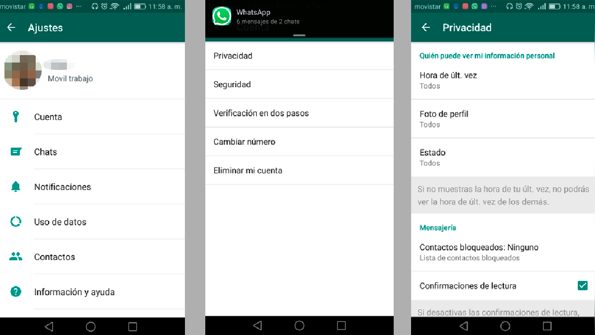 Cambiar la configuración de WhatsApp