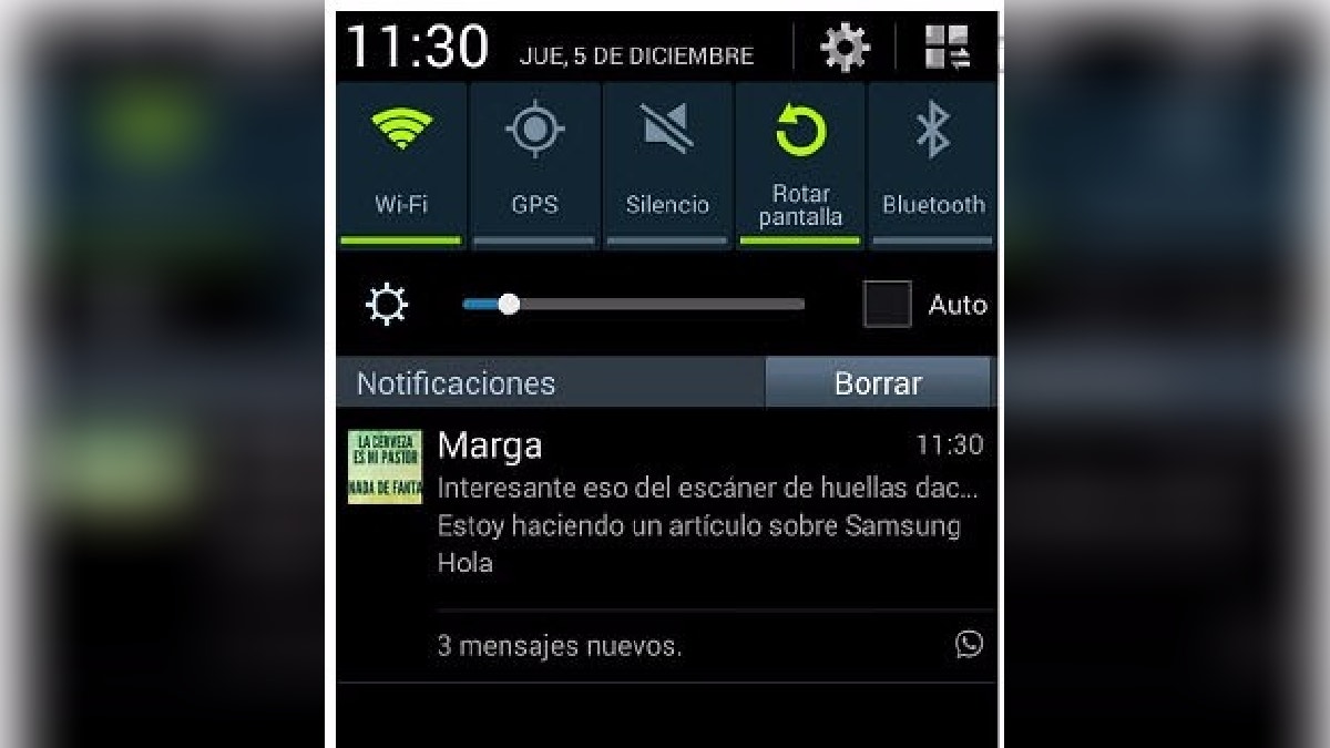 Leer los mensajes en la barra de notificaciones