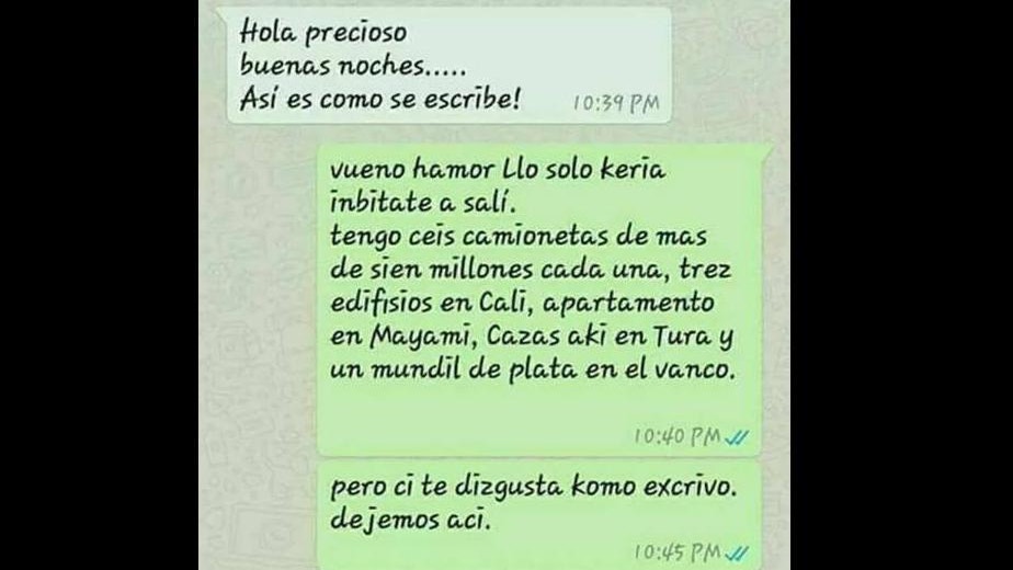 WhatsApp: Joven con mala ortografía quiso conquistar a una chica y al final esto pasó