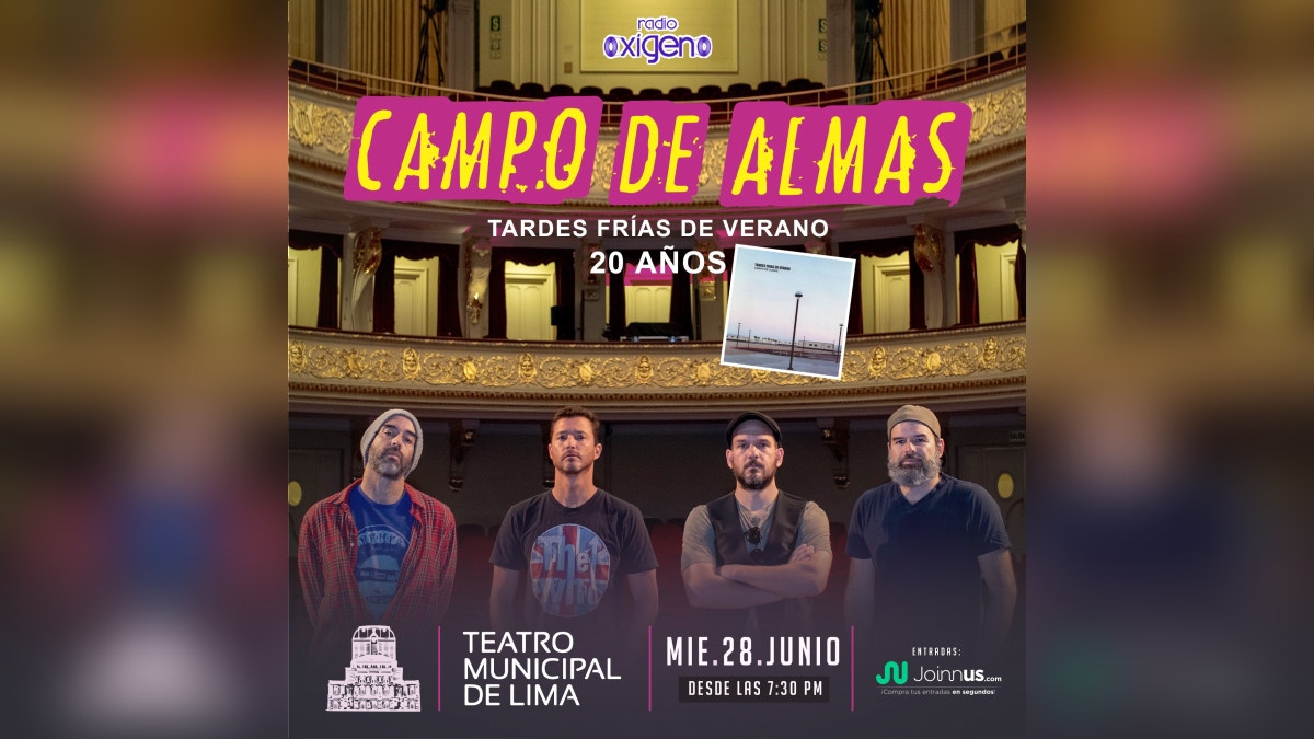 Campo de Almas presenta los 20 años de "Tardes frías de verano" en el Teatro Municipal de Lima
